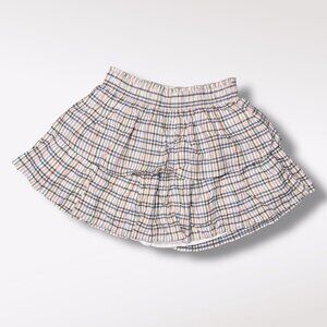 Aerie Tiered Plaid Mini Skirt Cotton Modal Blend Size Small